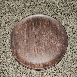 4 At Home Rustic Brown Wooden Look Melamine Plates
